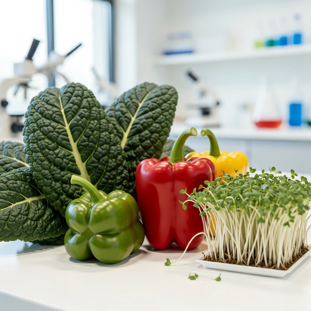 Frische Zutaten im Laborfokus